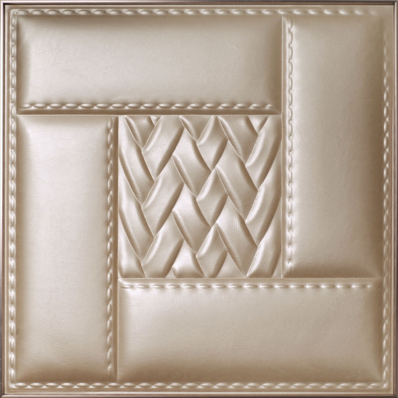 Fire Resistant 3d Wall Decor Panels, Faux Leather Wall Tiles