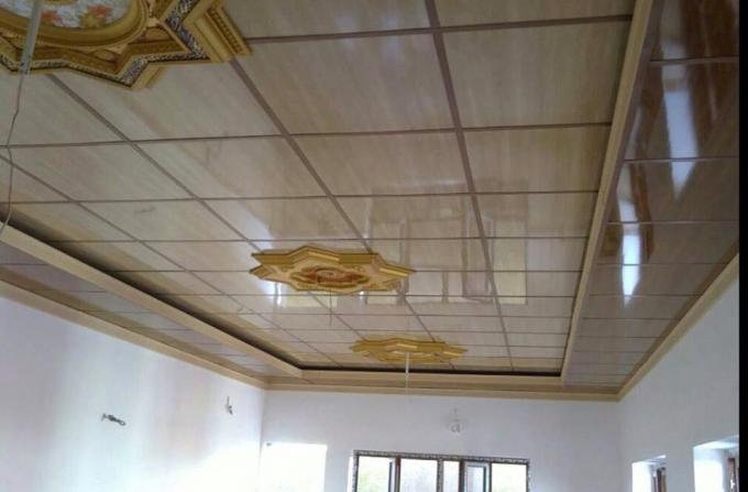 Lightweight Pvc Ceiling Panels For Kitchens Self Fire Extinguishing