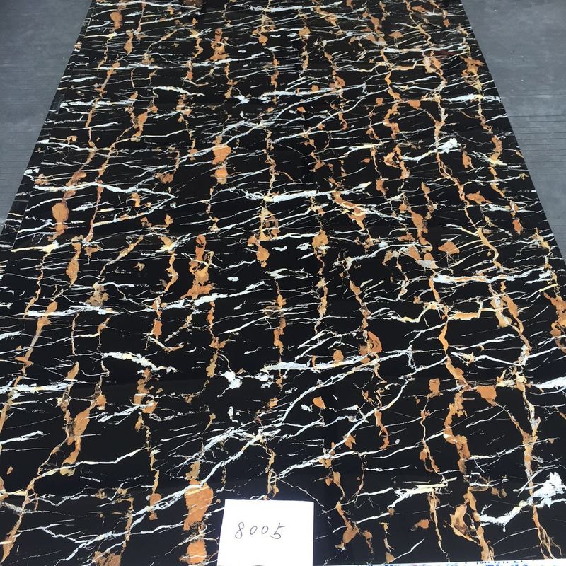 Black PVC Marble Sheet Strip UV Decorative Plastic Wall Panels 3.2mm Thinkness