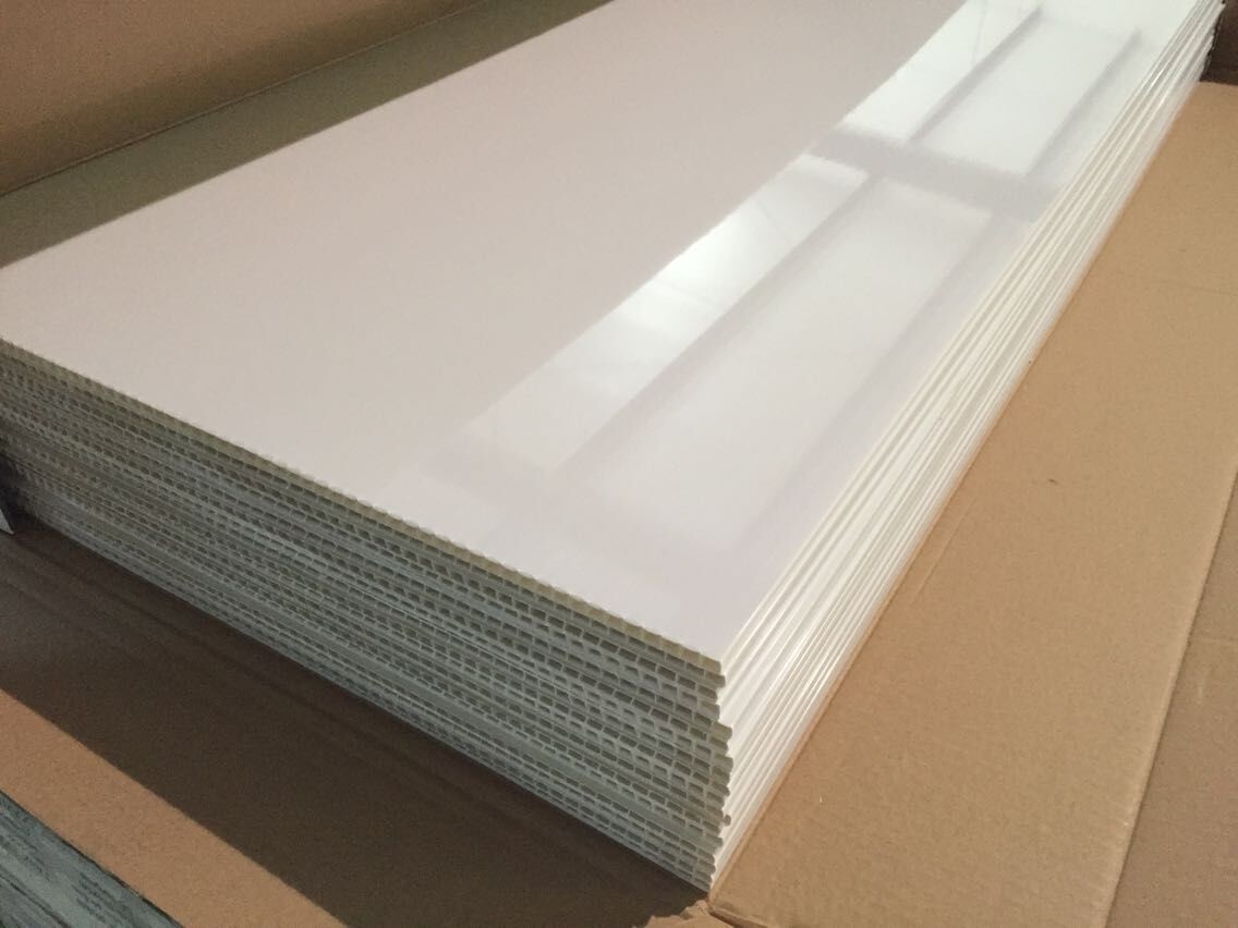 Ivory White PVC Ceiling Panels Glossy Oil Protecting Plastic Ceiling